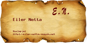 Eiler Netta névjegykártya